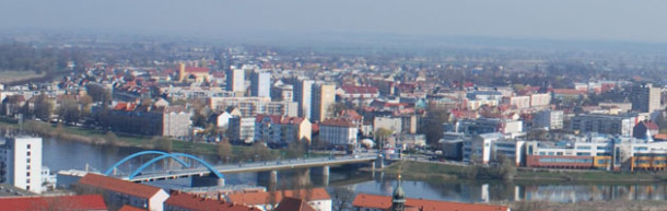 panorama miasta na uczelnie wyższe w Słubicach